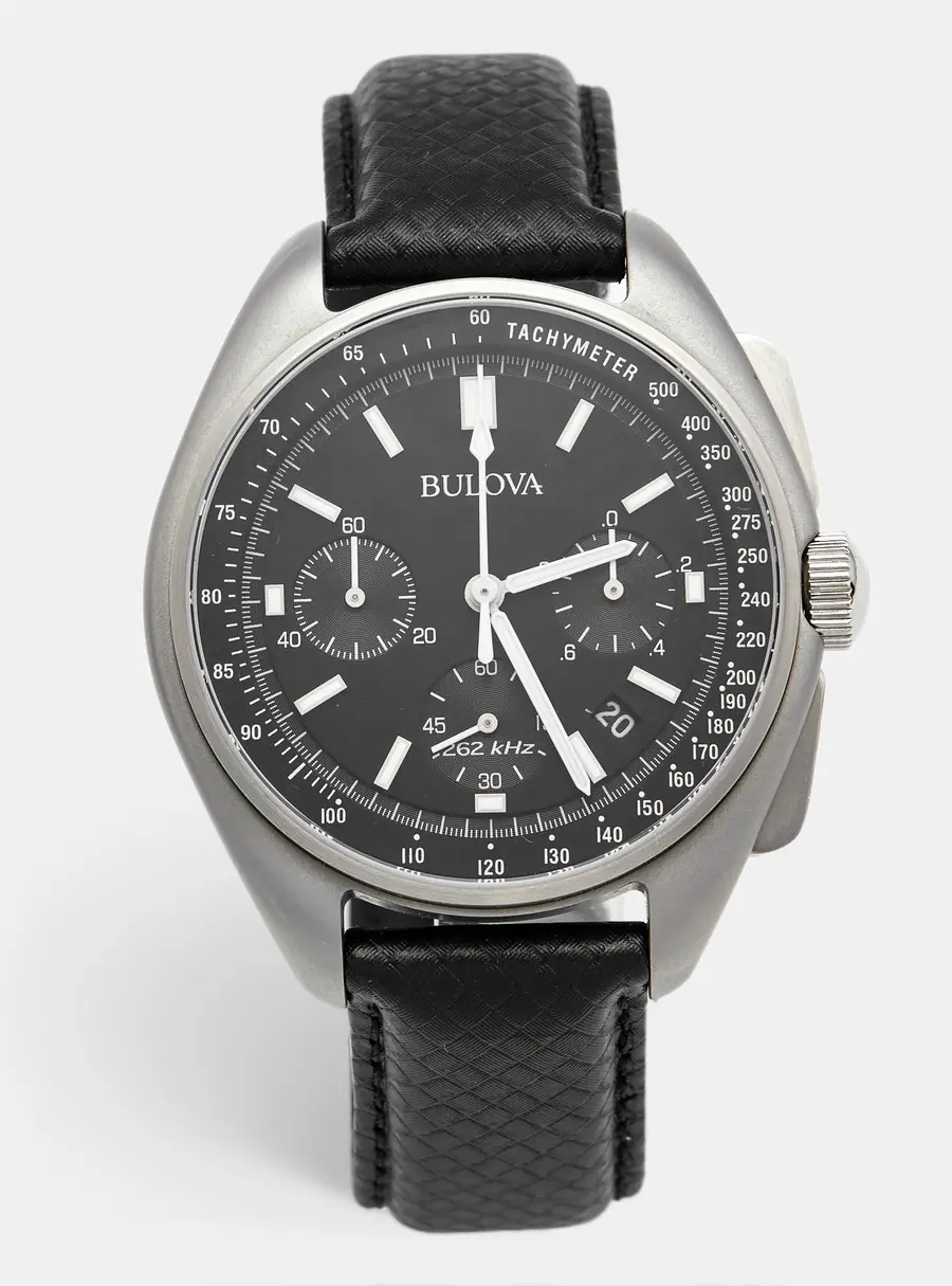 Bulova Lunar Pilot Special Edition 96B251 Black Dial Stainless Steel Men's Wristwatch 45 mm