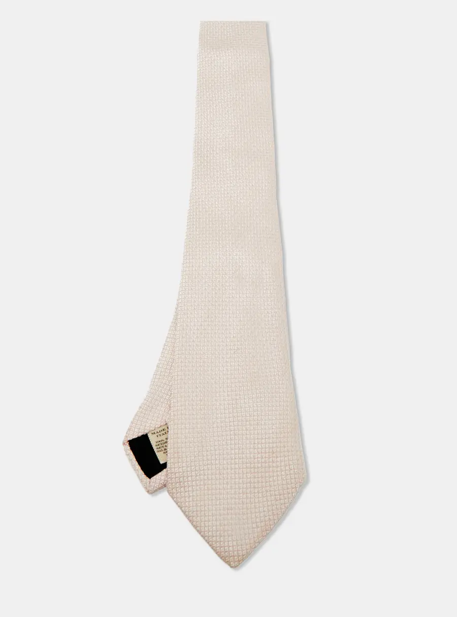Burberry Light Pink Patterned Silk Tie