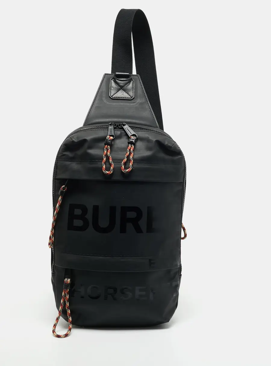 Burberry Horseferry Print Technical Fabric Sling Backpack