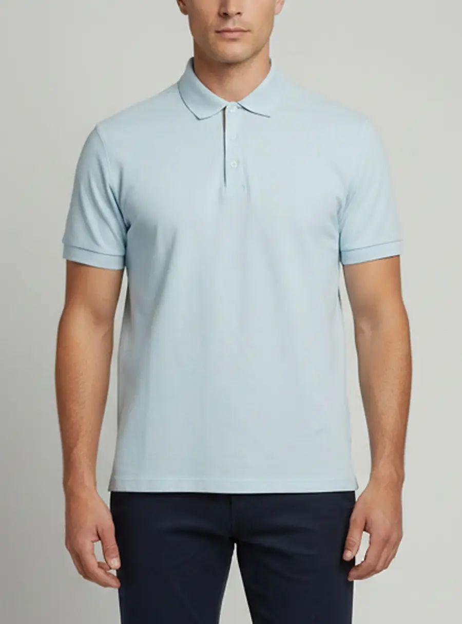 Burberry Blue Textured Cotton Polo T-Shirt XL