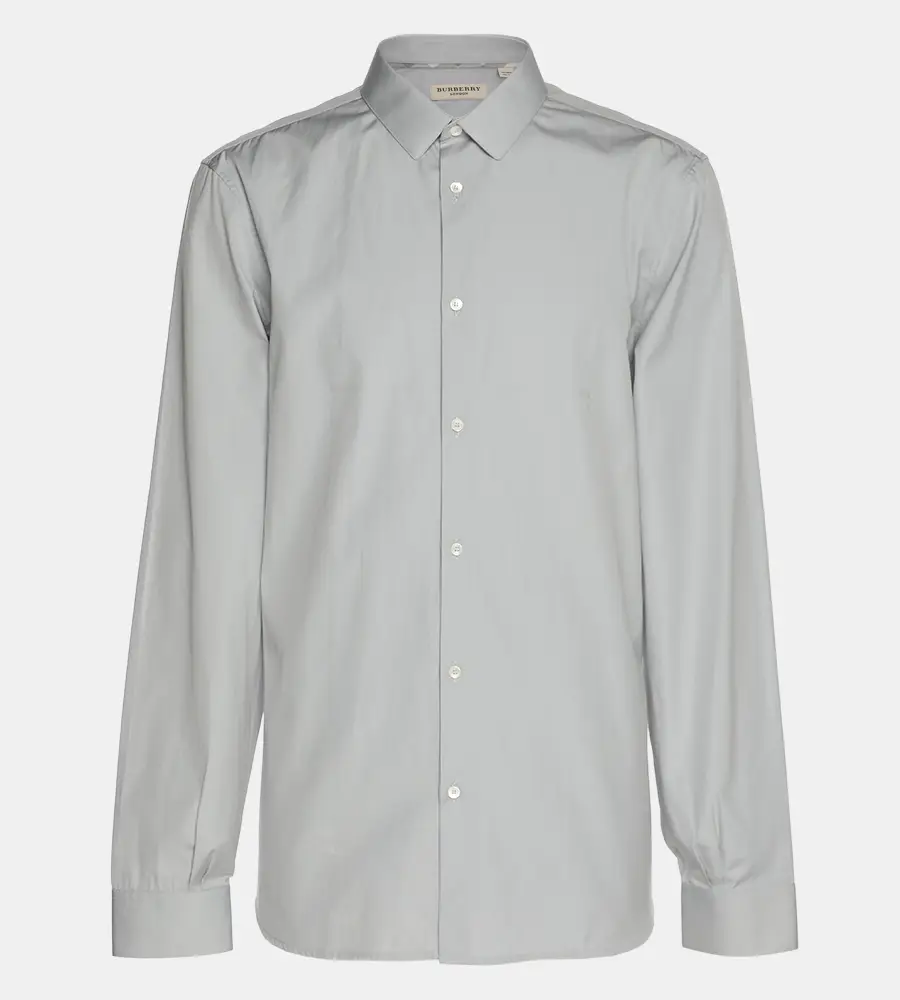 Burberry  Grey Cotton Long Sleeve Tailored Shirt XL