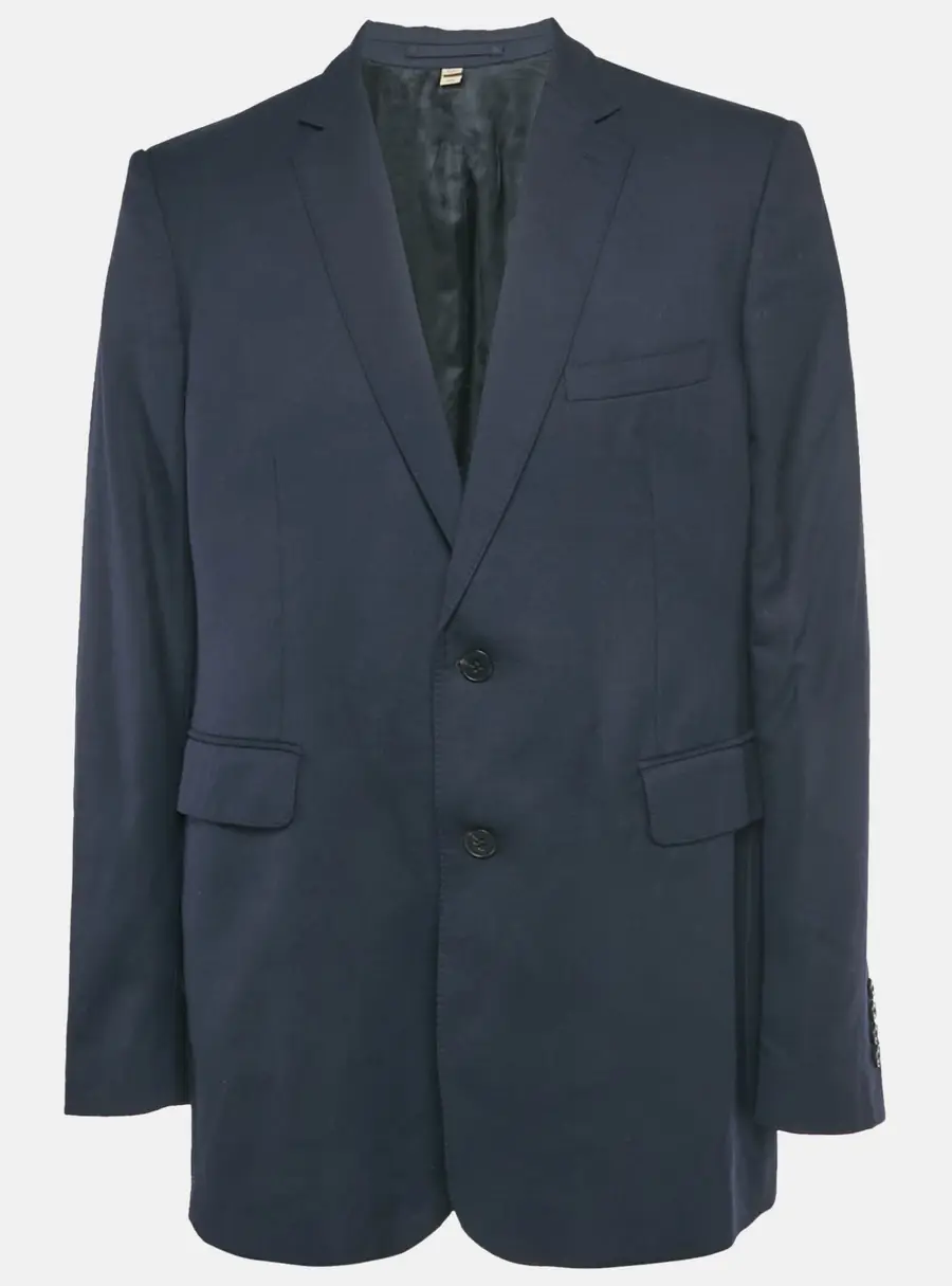 Burberry Navy Blue Gabardine Regular Fit Blazer XXXL