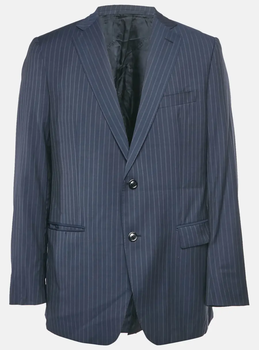 Burberry Vintage Blue Pinstripe Wool Blazer L