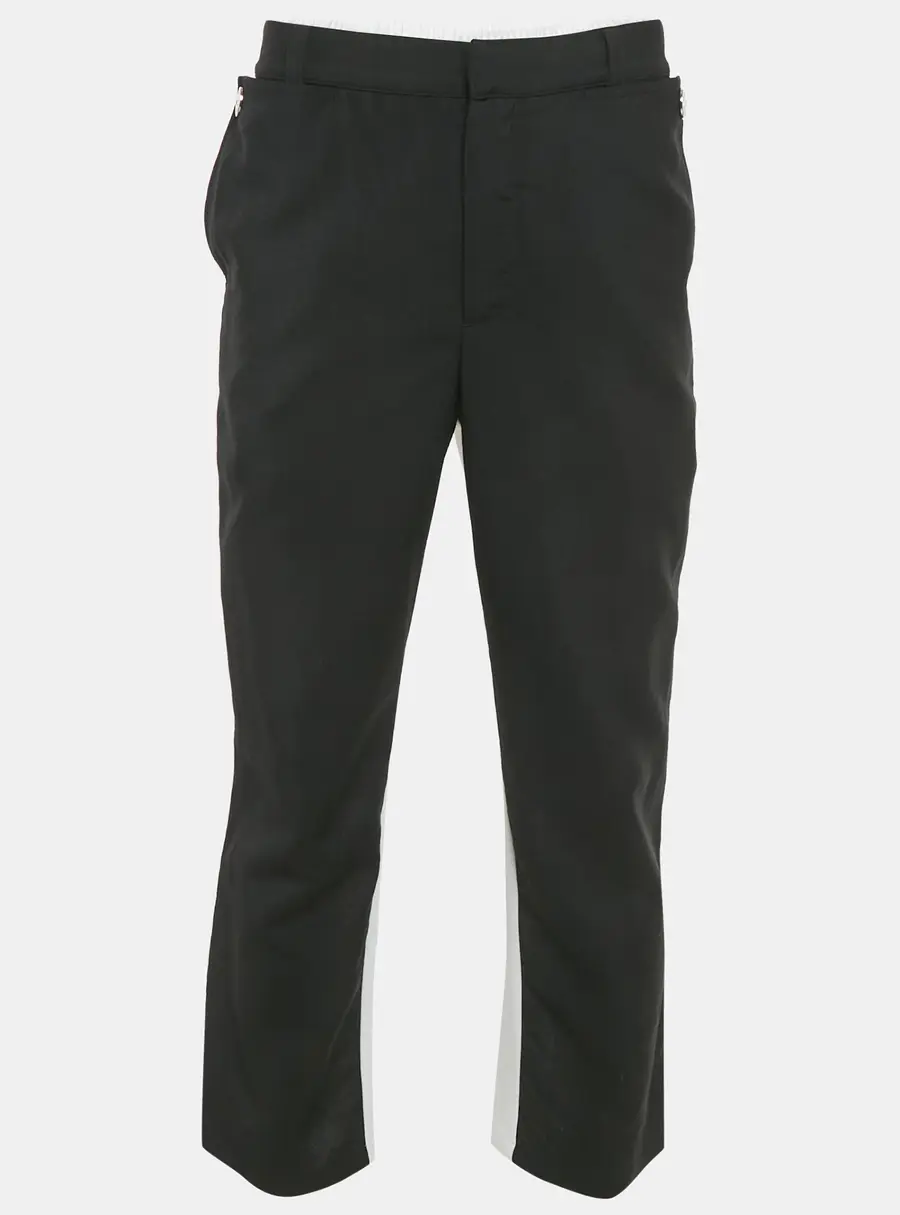 Burberry Black Wool & Logo Printed Knit Paneled Pants M