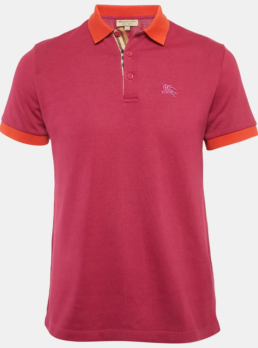 Burberry Pink Pique Polo T-Shirt M