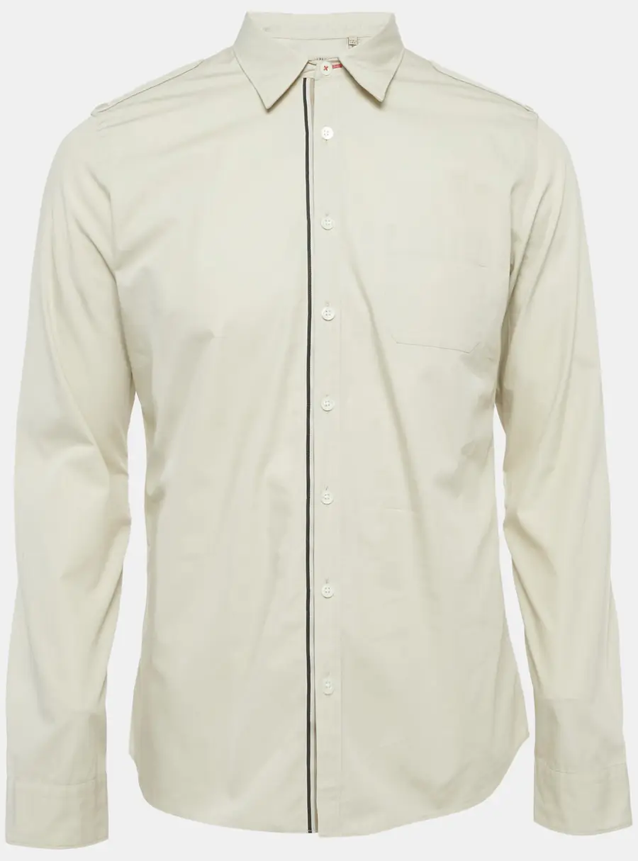 Burberry Grey Cotton Long Sleeve Shirt M