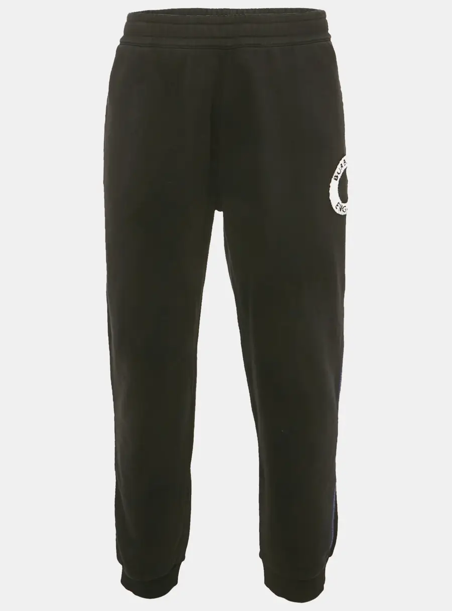 Burberry Black Logo Terry Applique Cotton Joggers XXL