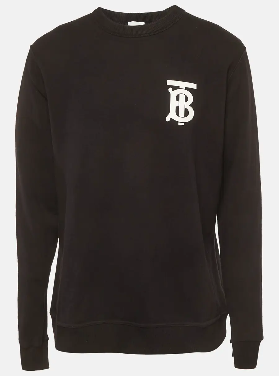 Burberry Black Jersey Dryden TB logo sweatshirt L
