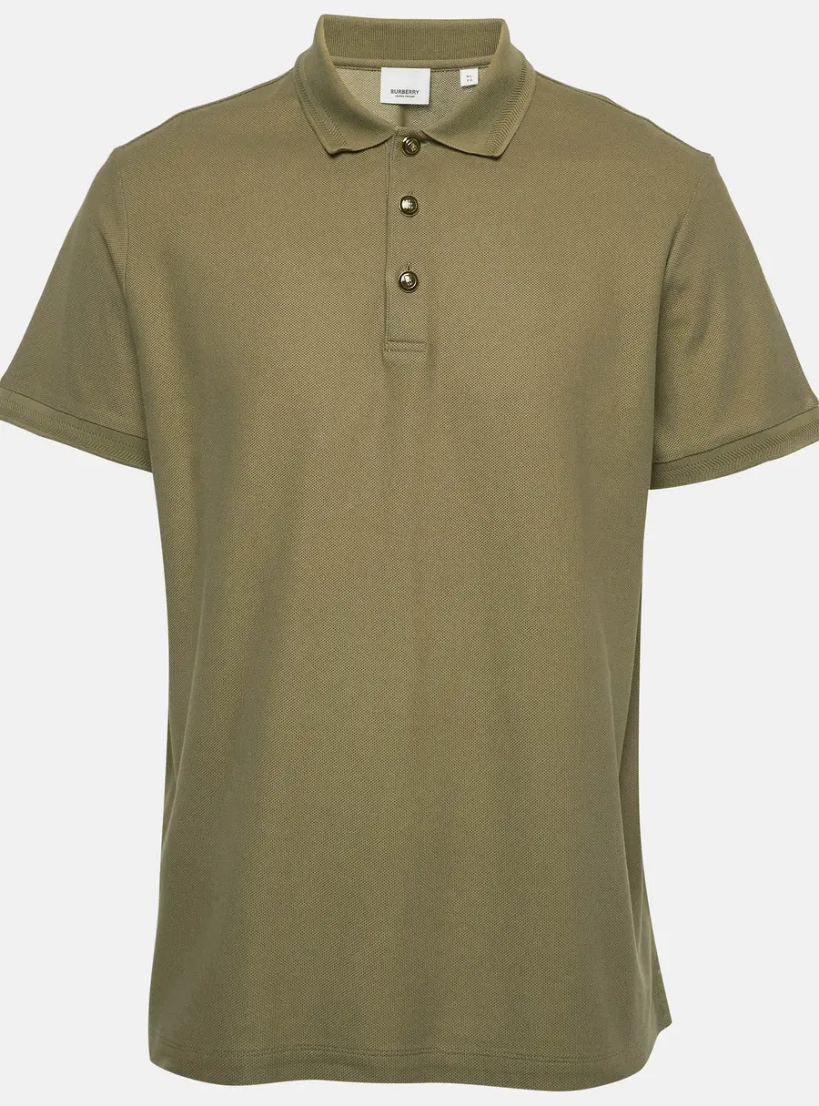 Burberry Military Green Pique Polo T-Shirt XL