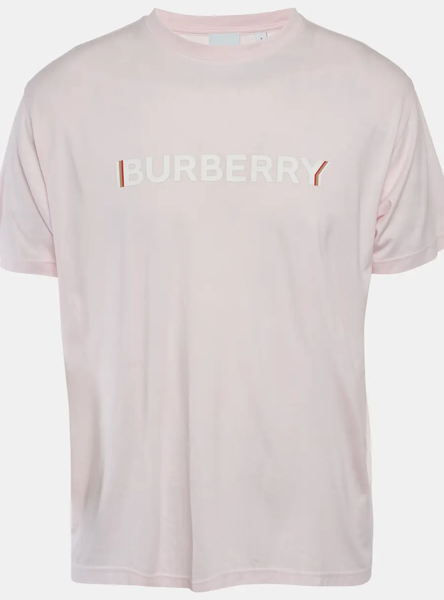 Burberry Pink Logo Print Jersey T-Shirt S