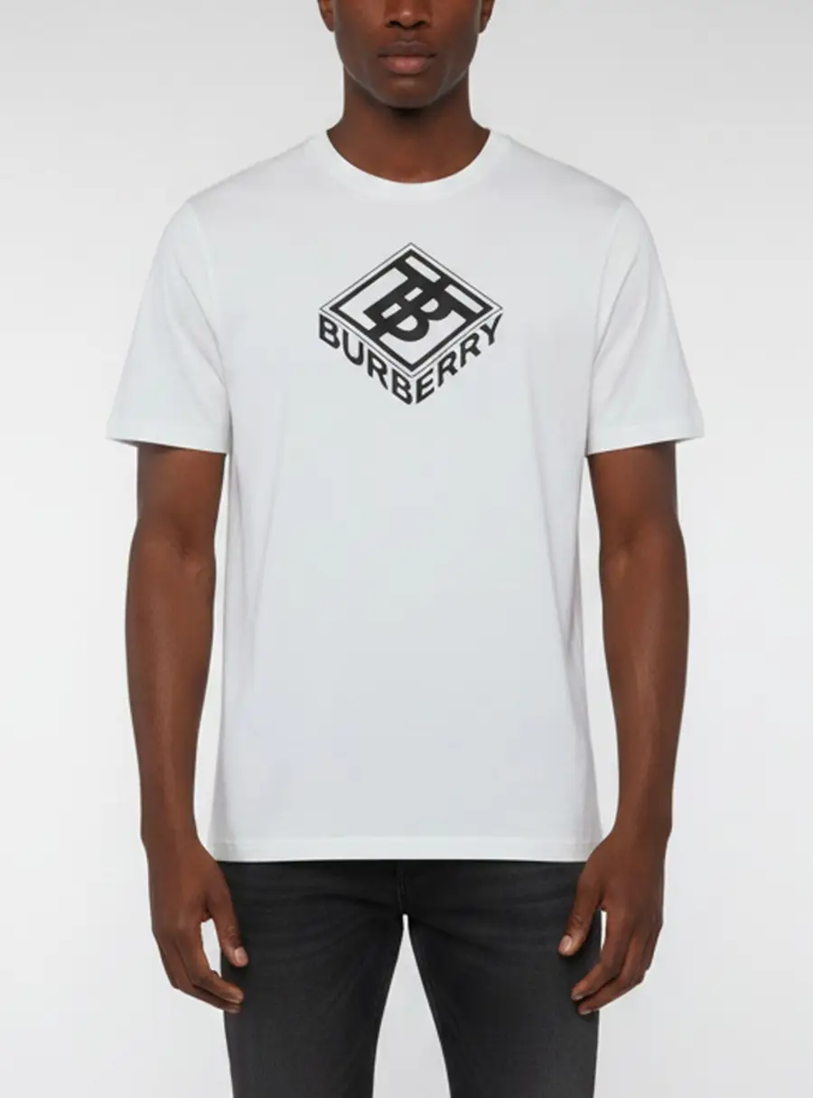 Burberry White TB Box Graphic Logo Jersey T-Shirt M