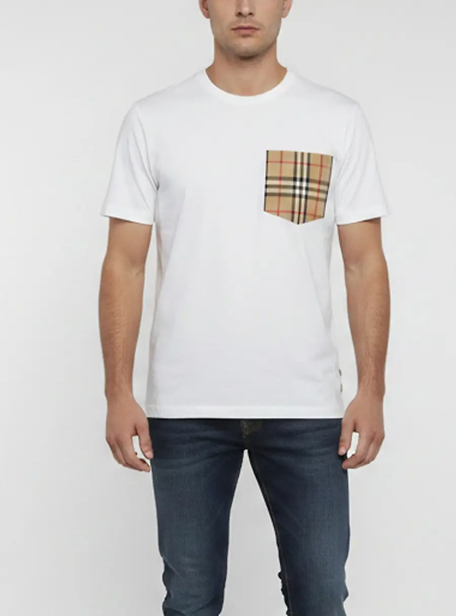 Burberry White Cotton Short Sleeve T-Shirt M