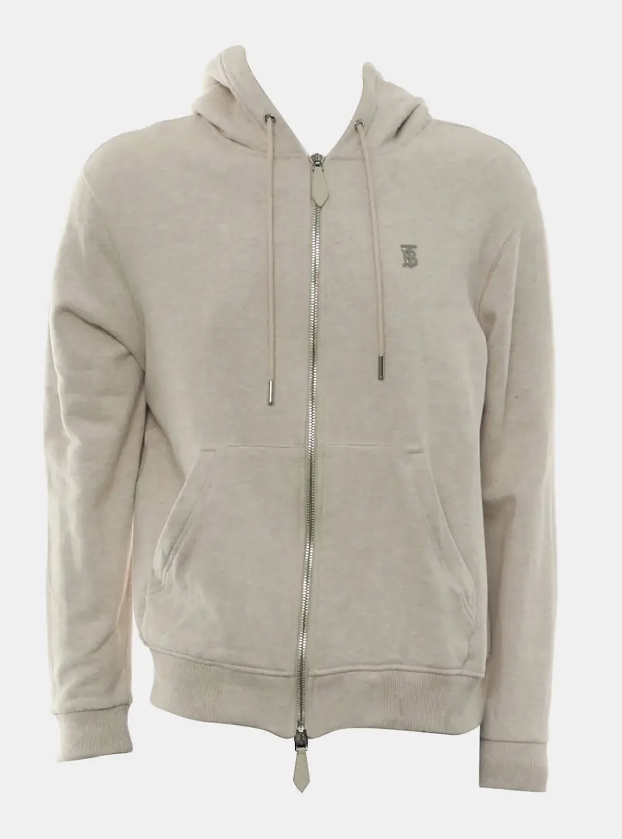 Burberry Beige Cashmere, Cotton Zip Up Jacket Size S