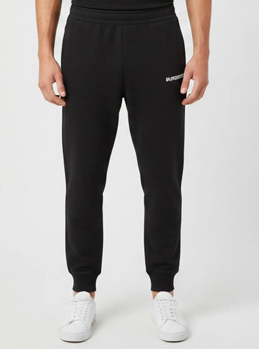 Burberry Black Logo Embroidered Cotton Knit Sweatpants XL