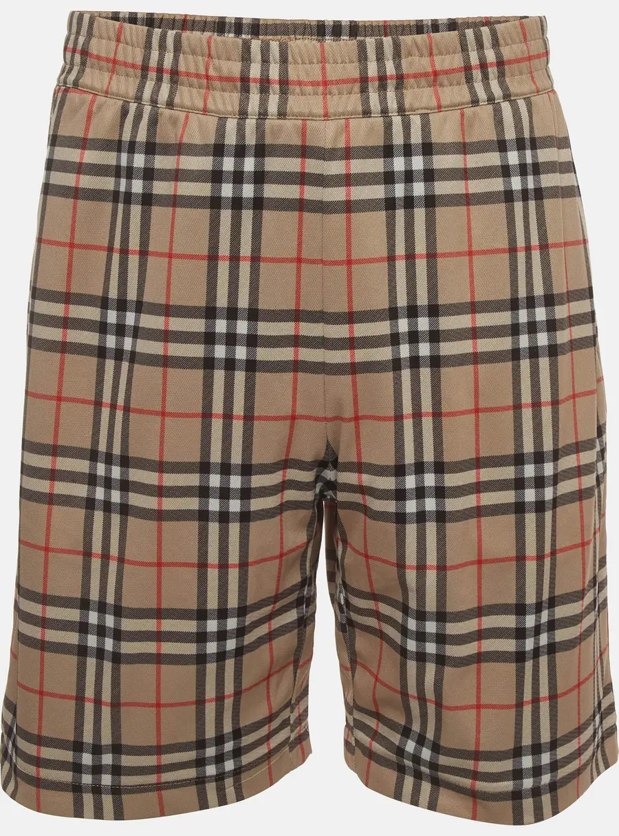 Burberry Beige Check Print Jersey Shorts S