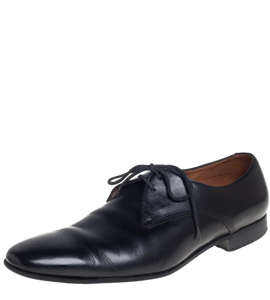 Burberry Black Leather Millstead Lace Up Oxfords Size 43
