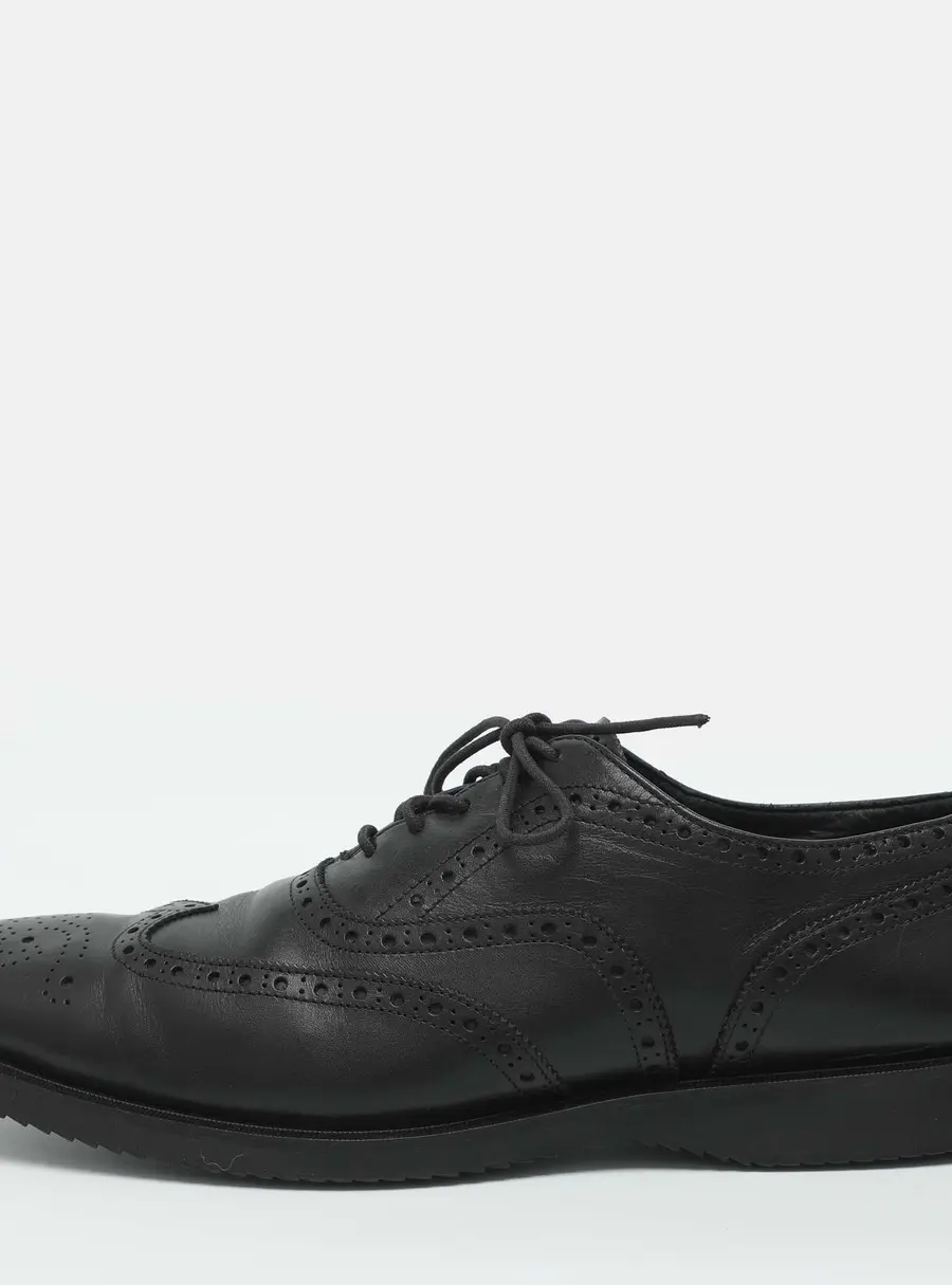 Burberry Size 44 Black Brogue Leather Lace Up Oxfords