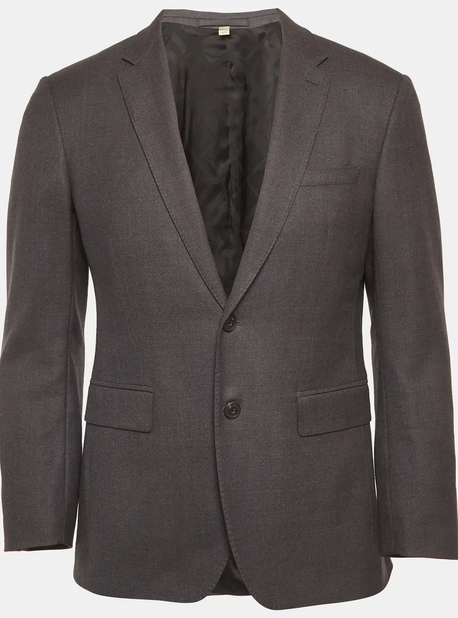 Burberry London Grey Wool Blend Regular Fit Blazer M