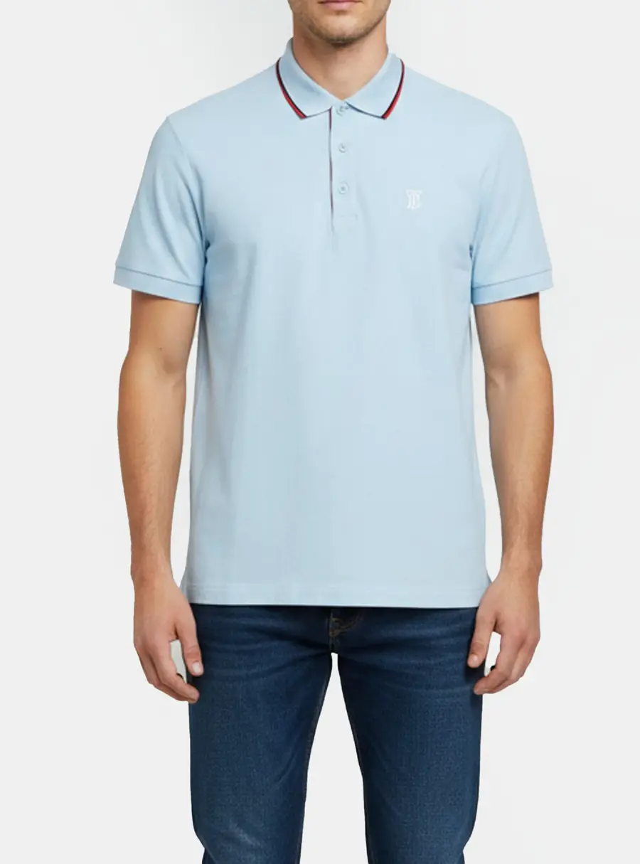 Burberry Blue Icon Striped Pique Knit Polo T-Shirt XL