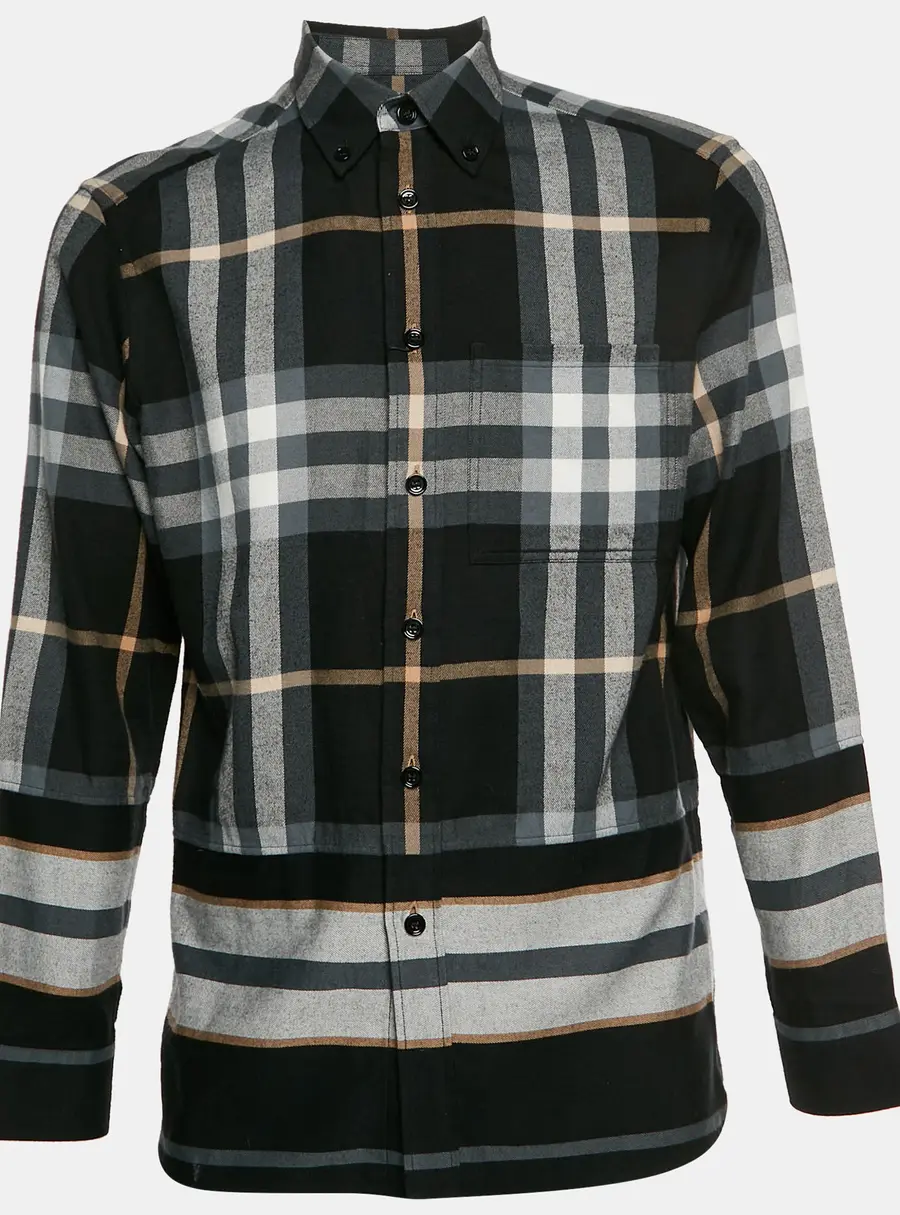 Burberry Multicolor Creeton Check Cotton Flannel Button Up Shirt S