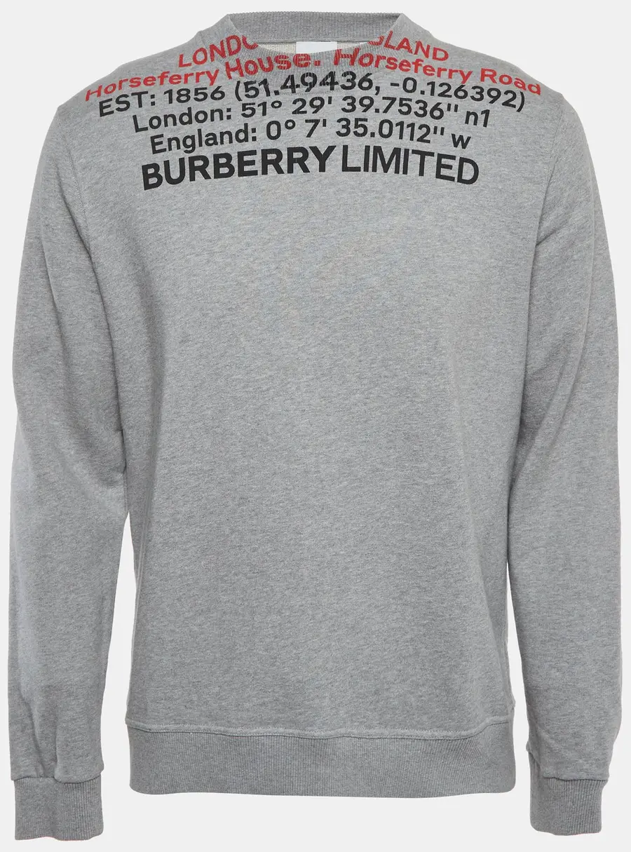 Burberry Grey Horseferry House Graphic French Terry Sweatshirt M