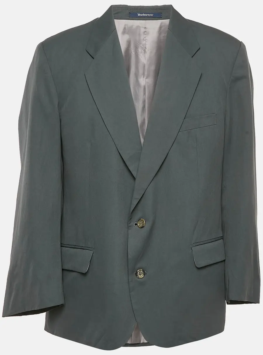 Burberry Prorsum Dark Grey Gabardine Single Breasted Blazer XXXL