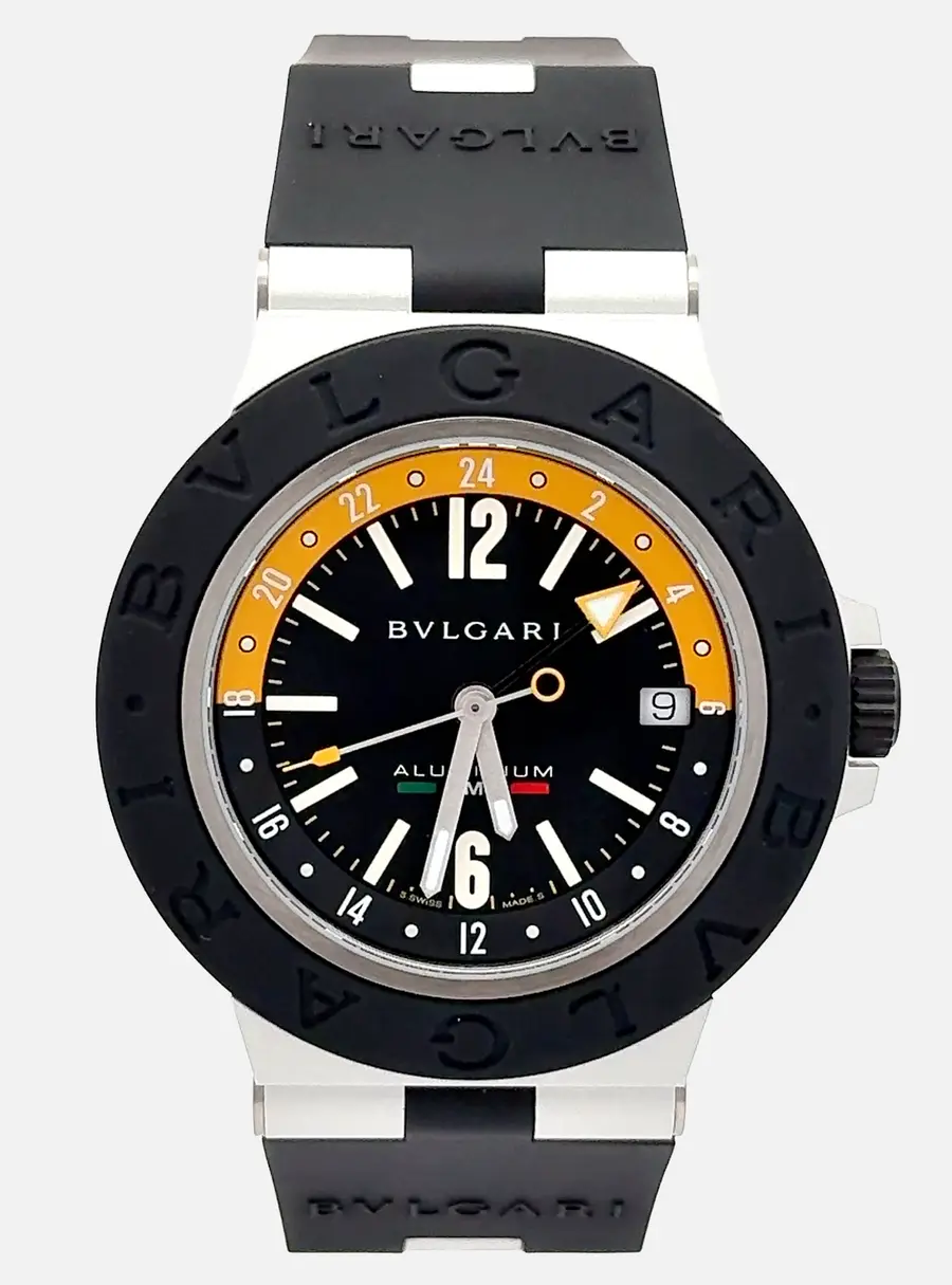 Bvlgari Aluminium GMT Amerigo Vespucci 103702 Automatic Black Dial Aluminum Men's Wristwatch 40mm