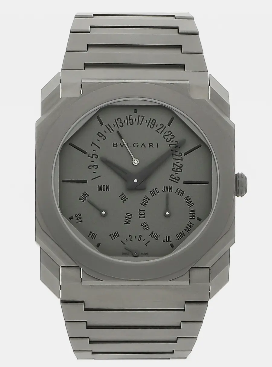 Bulgari Octo Finissimo Perpetual Calendar 103200 Automatic Grey Titanium Men's Wristwatch 40mm