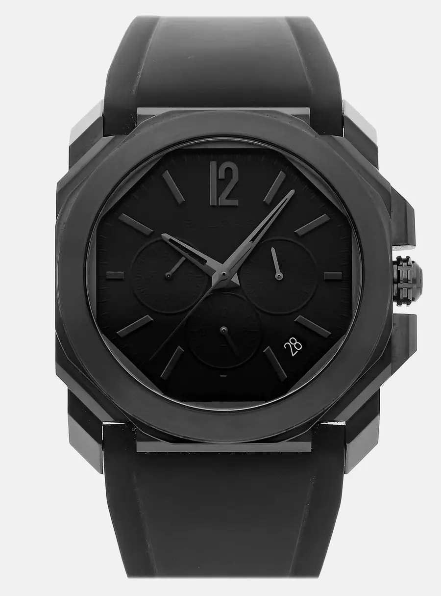 Bvlgari Octo L'Originale Chronograph 103027 Automatic Chronograph Black Dial Black DLC Coated Stainless Steel Men's Wristwatch 41mm