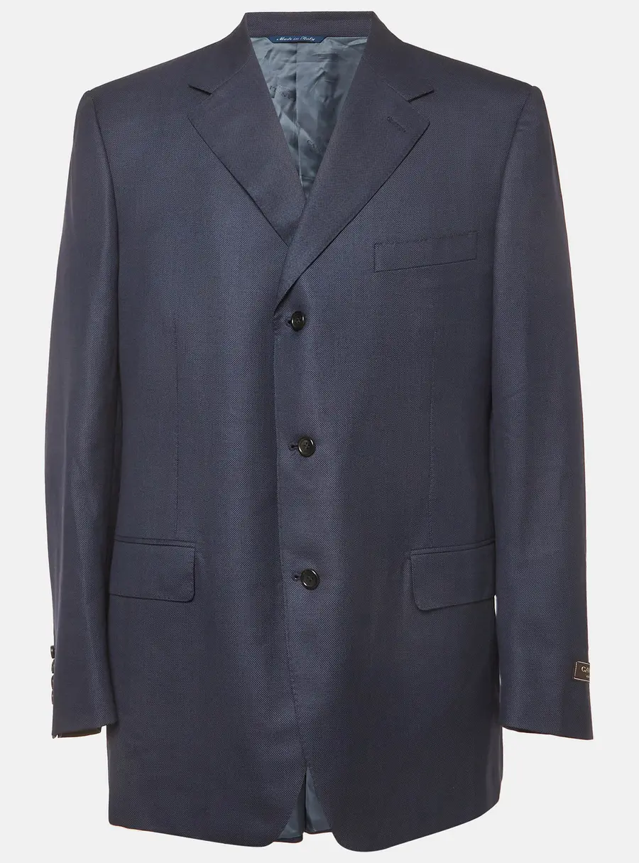 Canali Navy Blue Wool Single Breasted Regular Fit Blazer XXXL