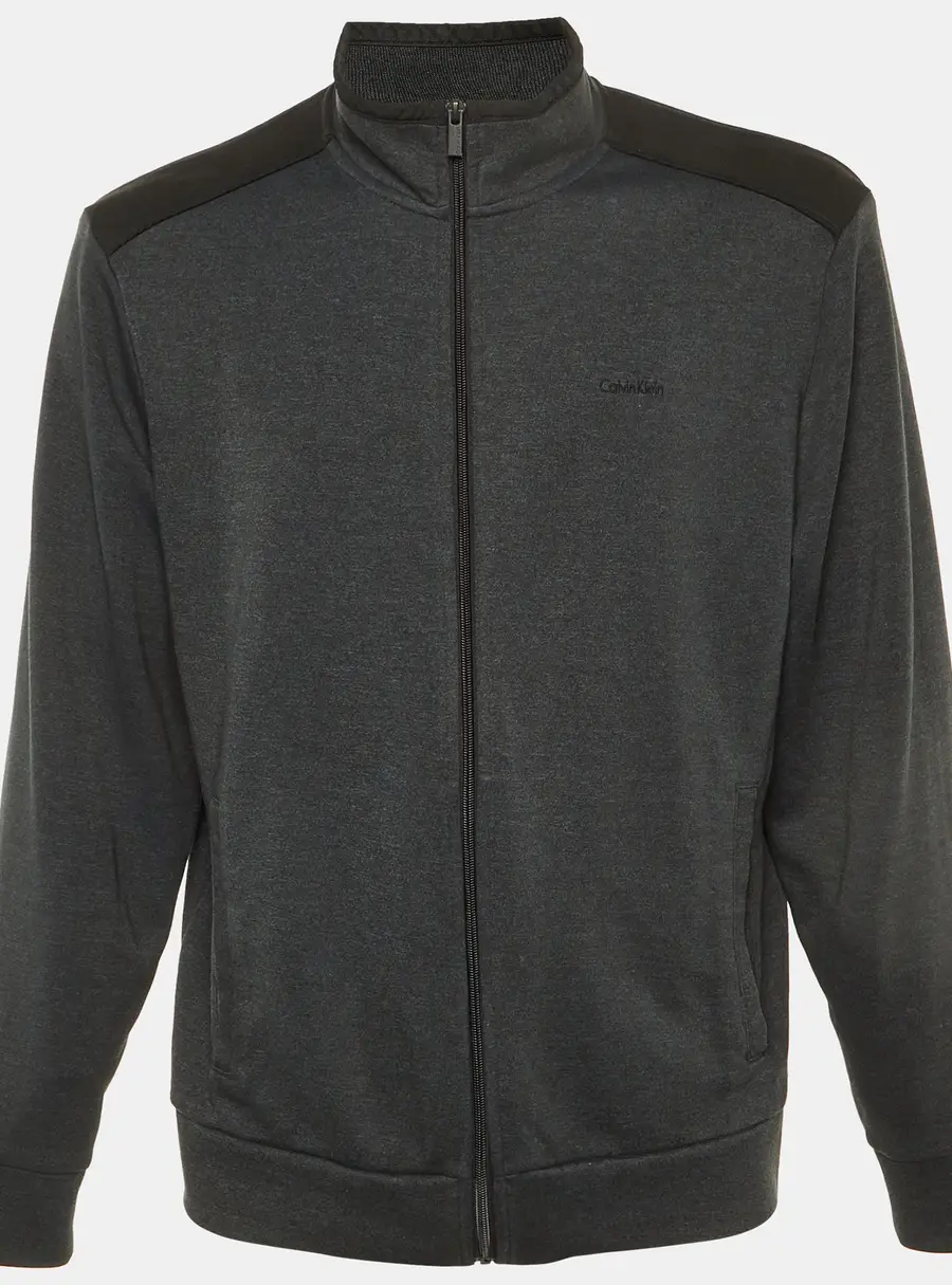 Calvin Klein Grey/Black Jersey Zip Up Jacket L