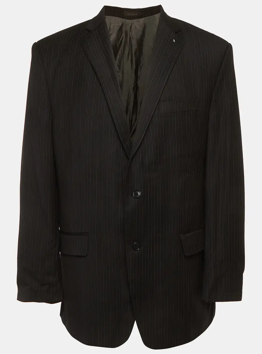 Calvin Klein Black Striped Wool Macy's Blazer XL