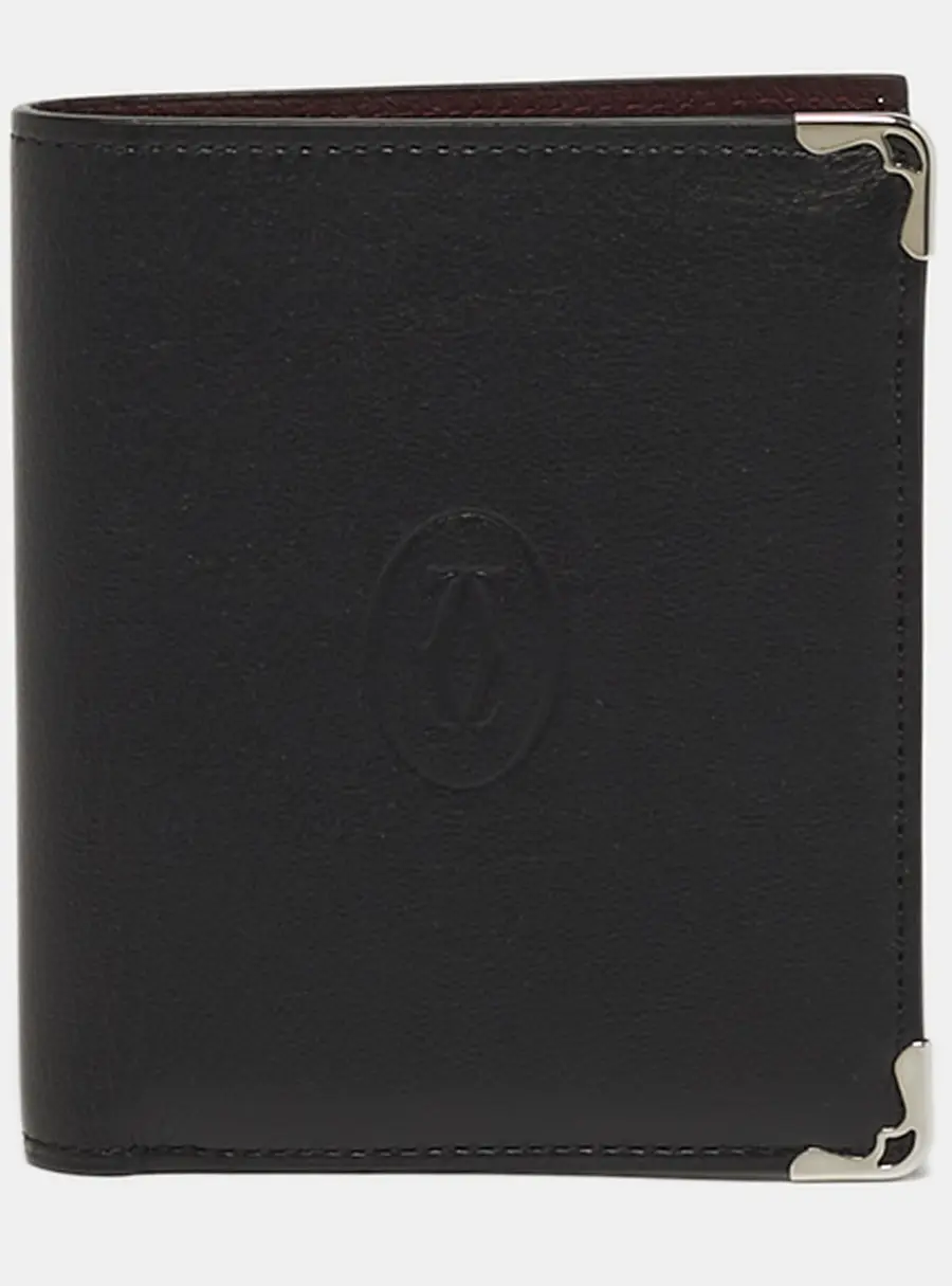 Cartier Must de Cartier Black Leather Multiple Bifold Wallet