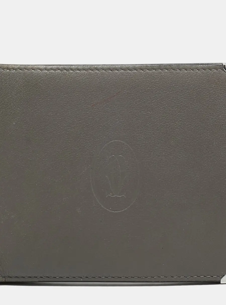 Cartier Must de Cartier Grey Leather 6CC Bifold Wallet