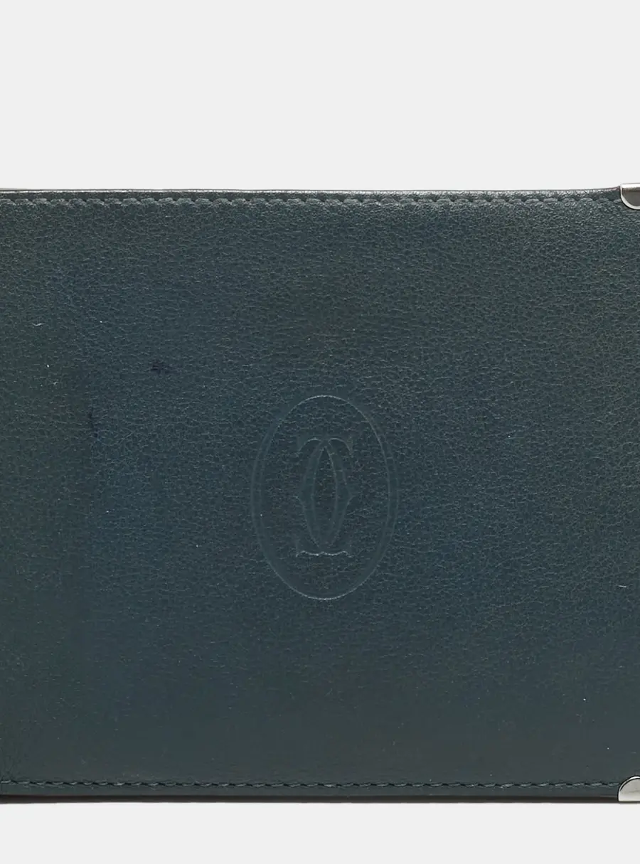 Cartier Must de Cartier Slate Blue Leather 6CC Bifold Wallet
