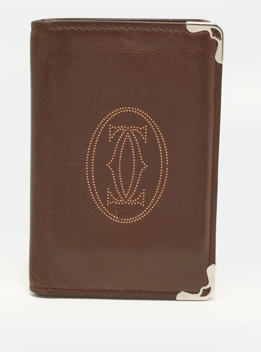 Cartier Must de Cartier Brown Leather Bifold Card Holder