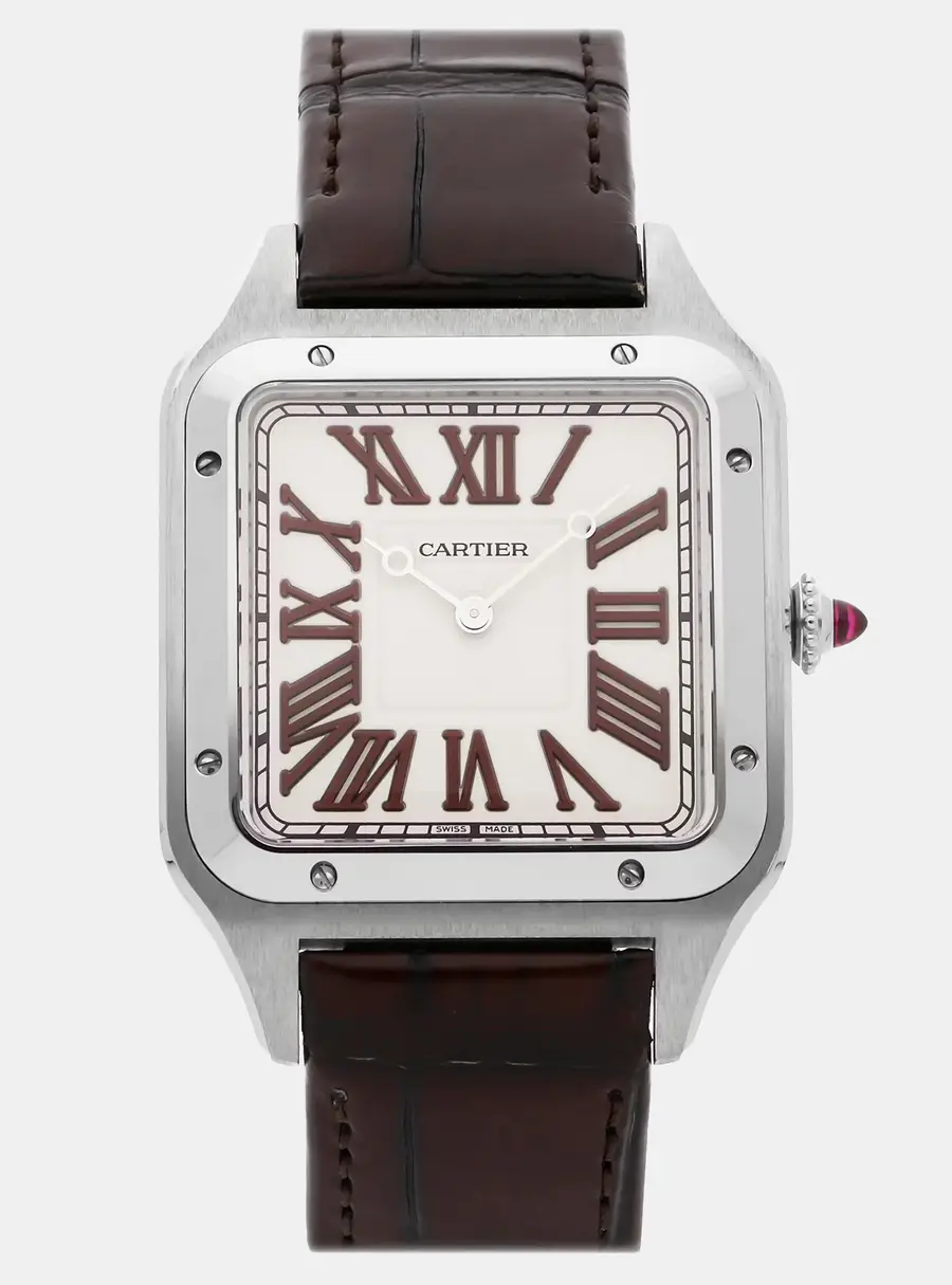 Cartier Santos Dumont WGSA0082 Silver Platinum Manual winding Men's Wristwatch 33mm