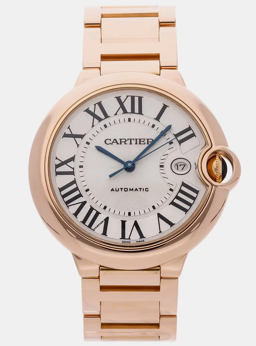 Cartier Ballon Bleu W69006Z2 Silver Rose Gold Automatic Men's Wristwatch 42mm