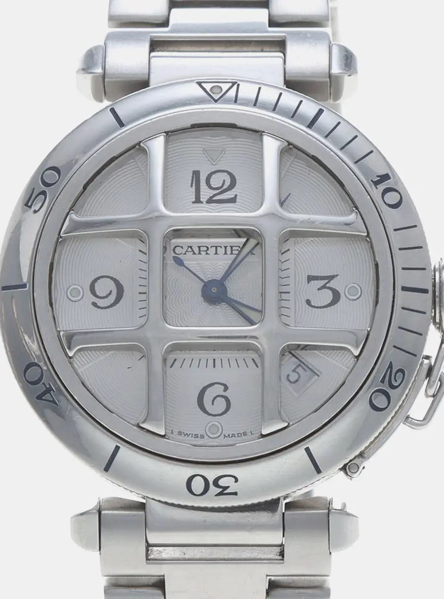 Cartier Pasha Plunger W31040H3 Automatic Color Stainless Steel Men's Wristwatch 38mm