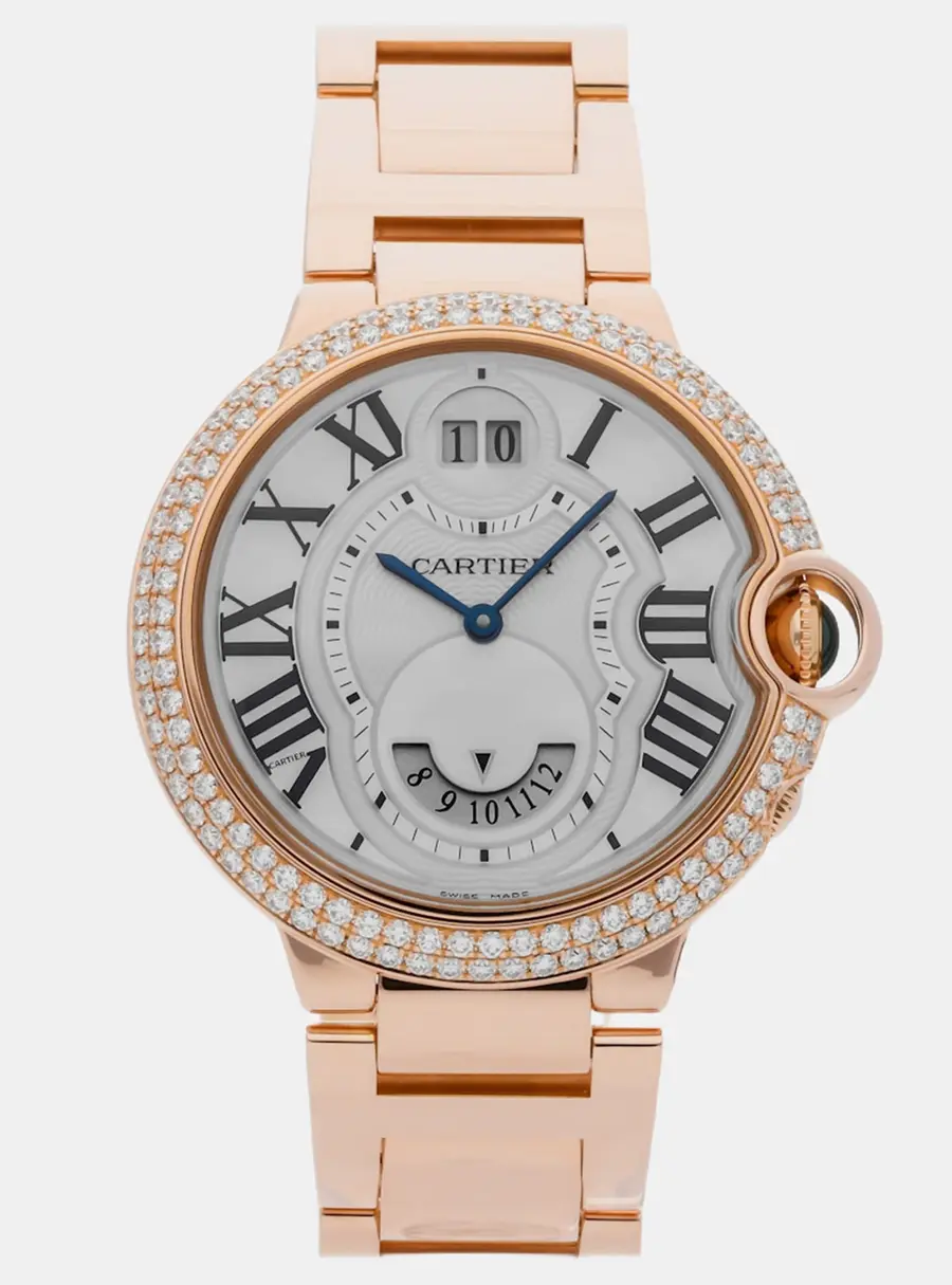 Cartier Ballon Bleu WE902019 White 18k Rose gold Quartz Men's Wristwatch 38MM