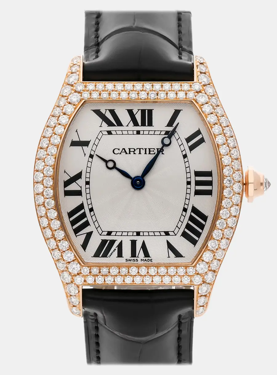 Cartier Tortue WA503951 Silver 18k Rose Gold Manual Winding Men's Wristwatch 43mm x 38mm