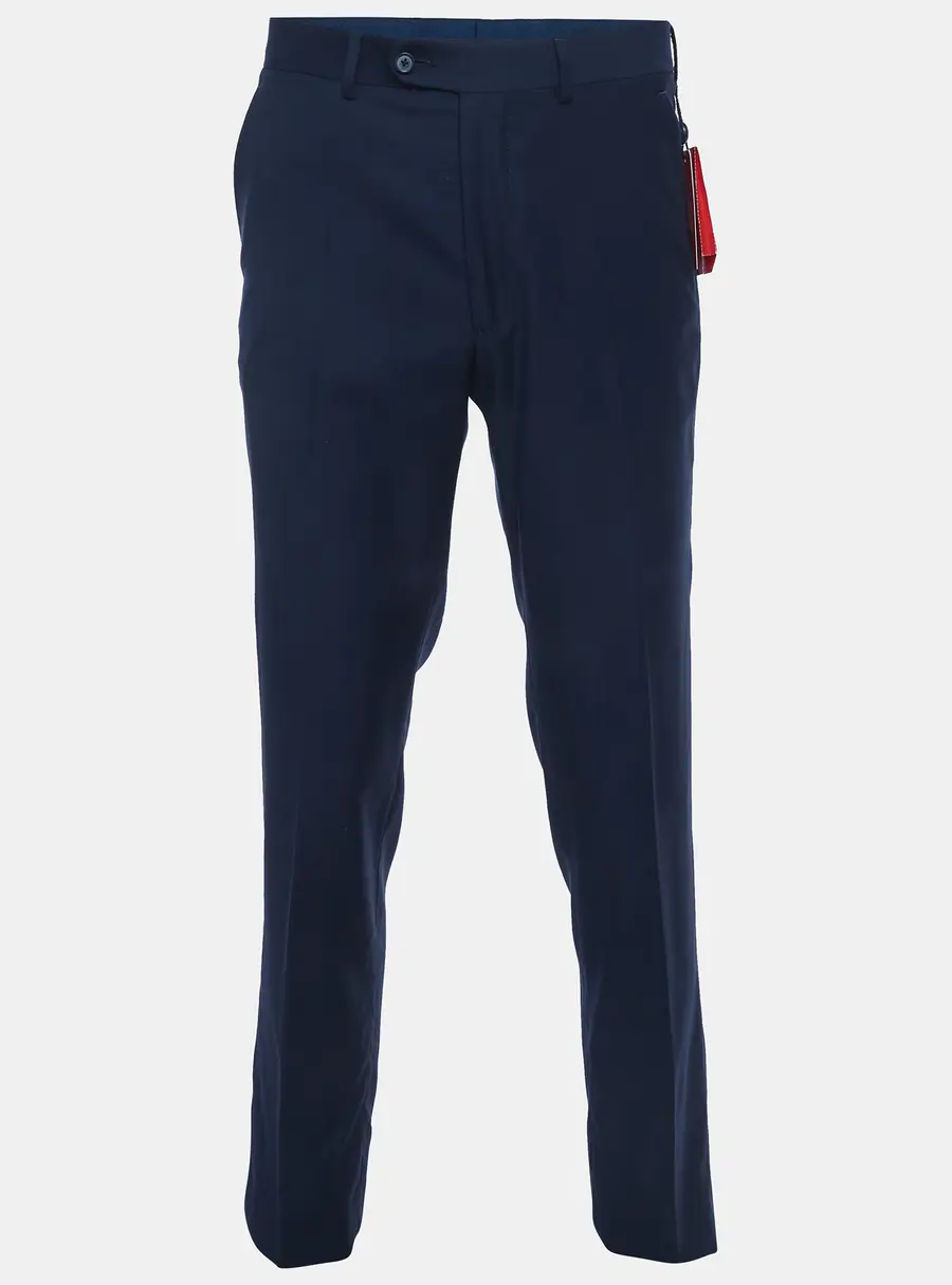 CH Carolina Herrera Navy Blue Gabardine Regular Fit Pants S