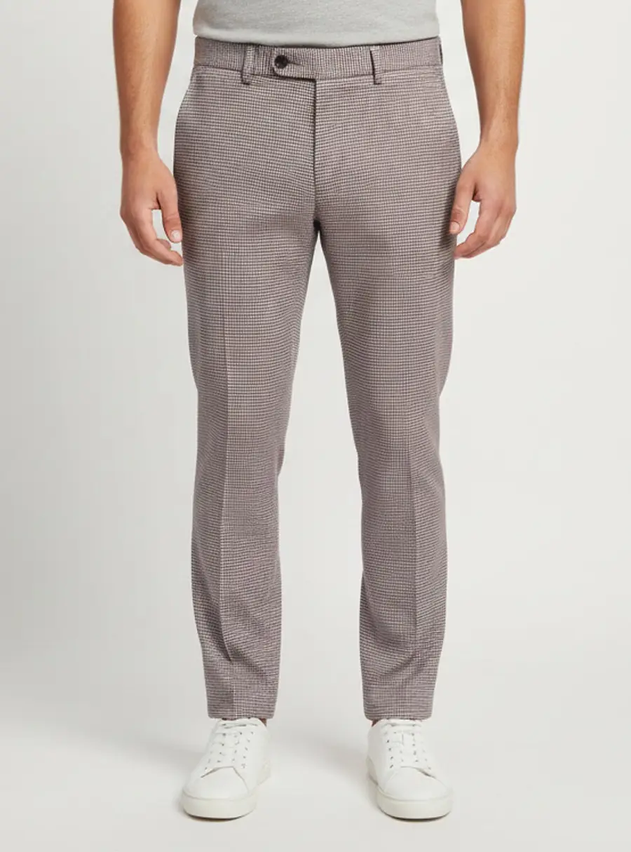 CH Carolina Herrera Multicolor Houndstooth Stretch Cotton Slim Fit Trousers M
