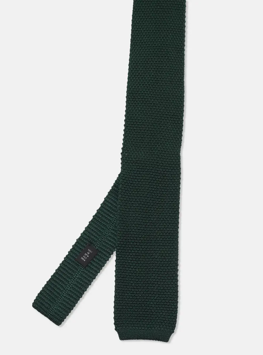 CH Carolina Herrera Bottle Green Silk Knit Tie