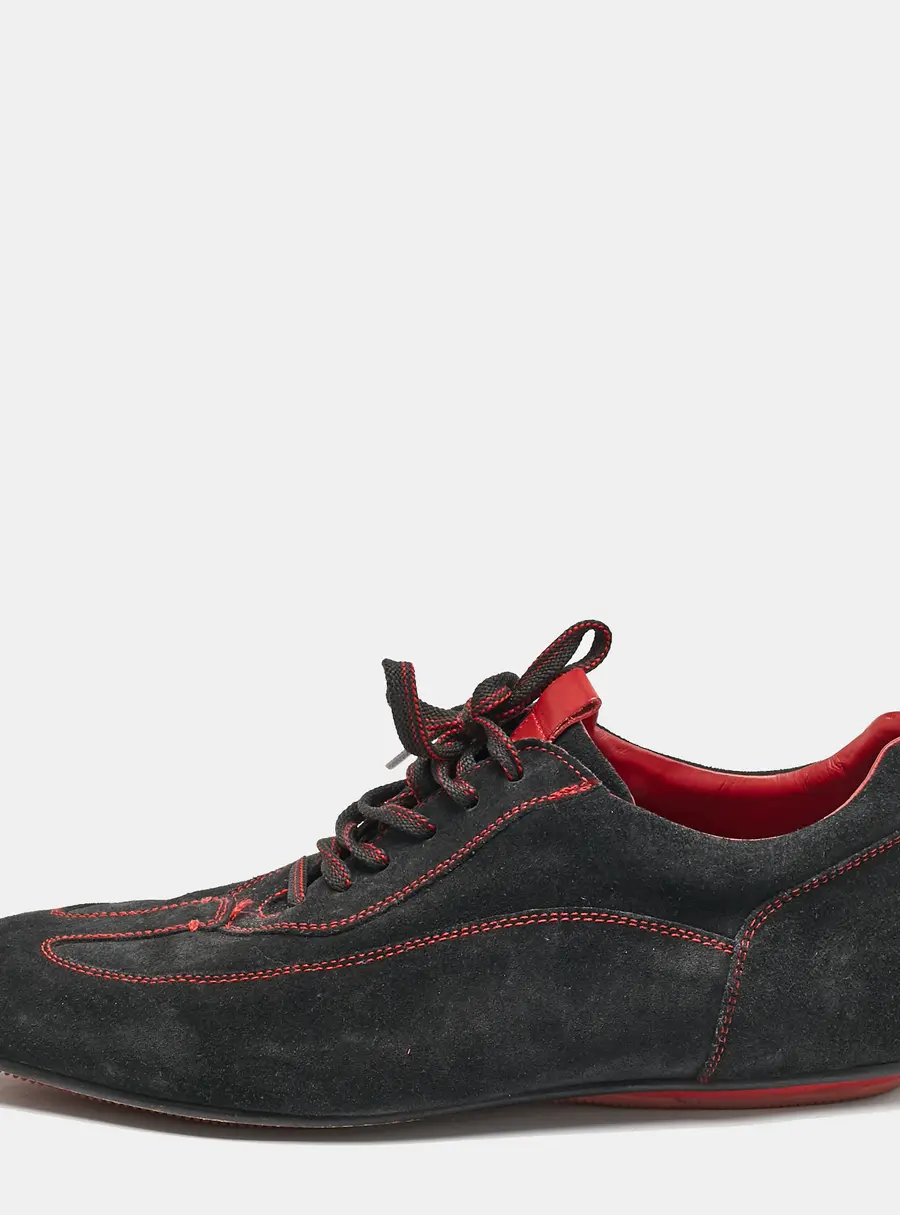 CH Carolina Herrera Black Suede Low Top Sneakers Size 43