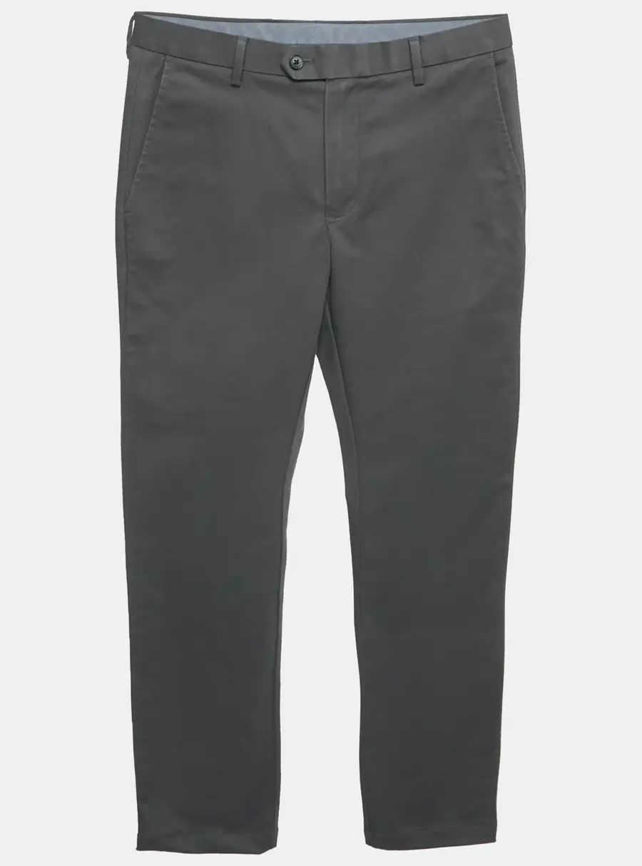 Charles Tyrwhitt Dark Grey Gabardine Cotton Extra Slim Trousers S