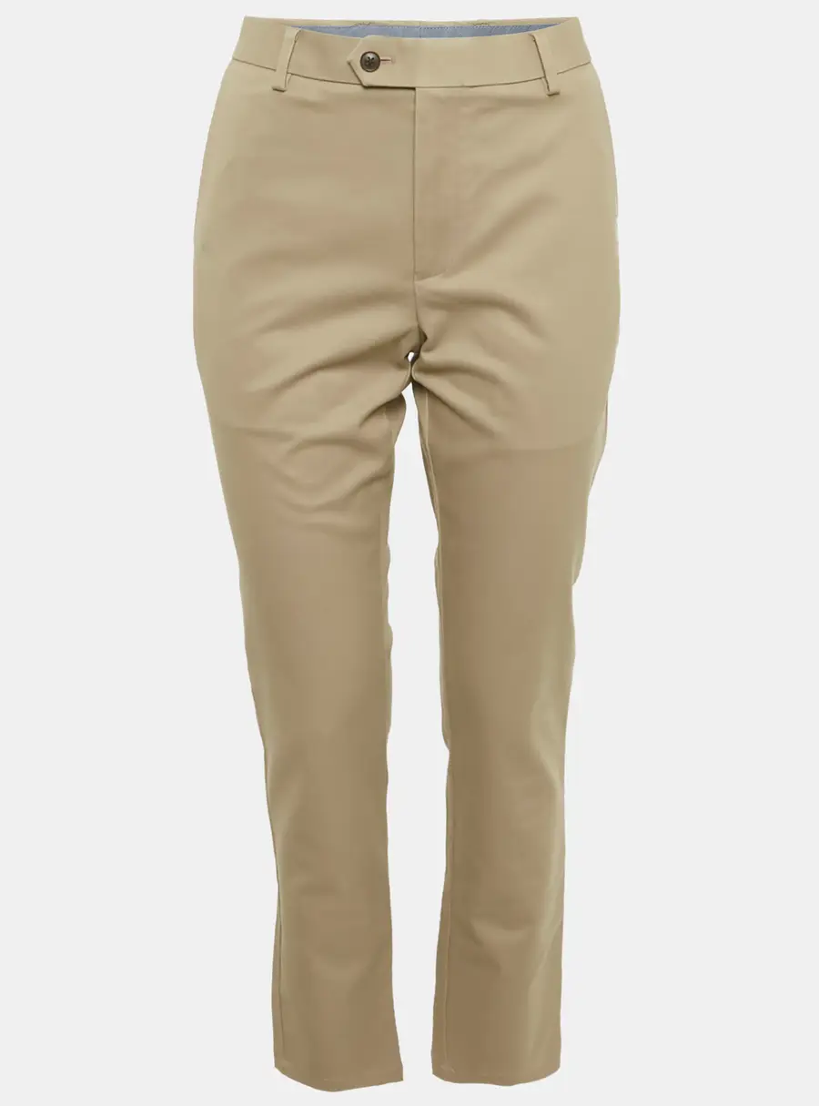 Charles Tyrwhitt Dark Beige Cotton Gabardine Extra Slim Fit Trousers S