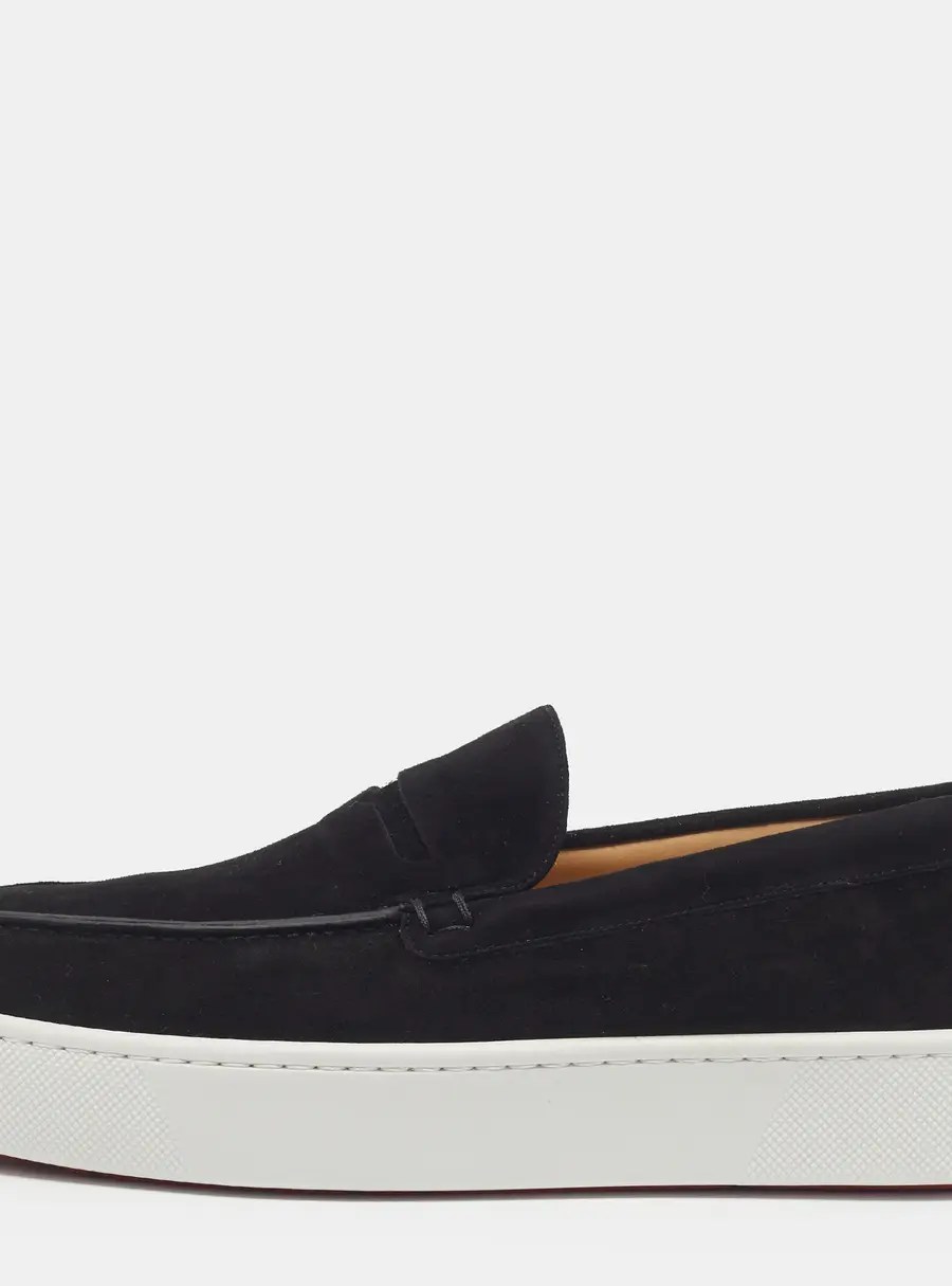 Christian Louboutin Paqueboat Size 43 Black Suede Slip On Sneakers