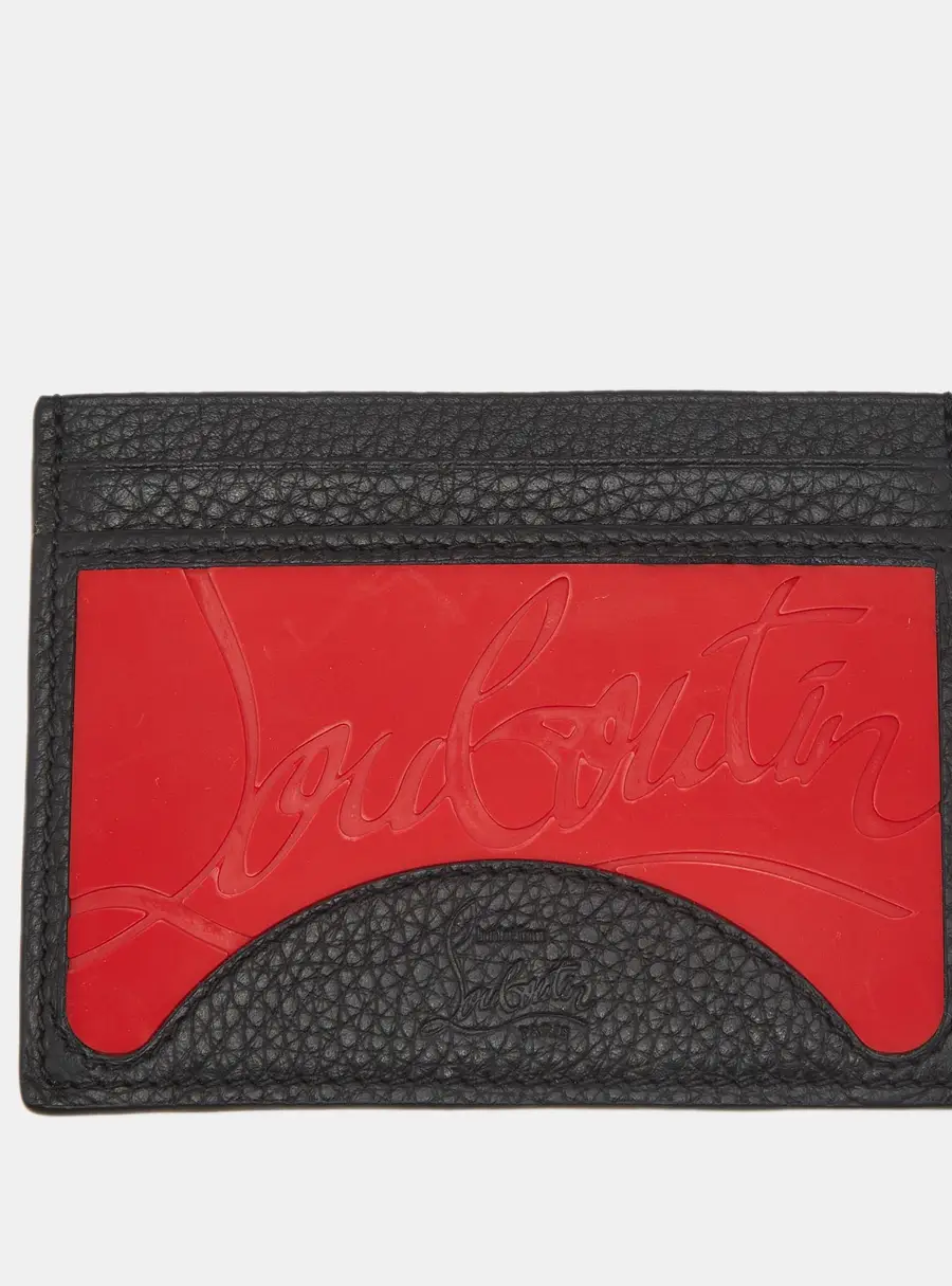Christian Louboutin M Kios Loubi Black Leather Card Holder