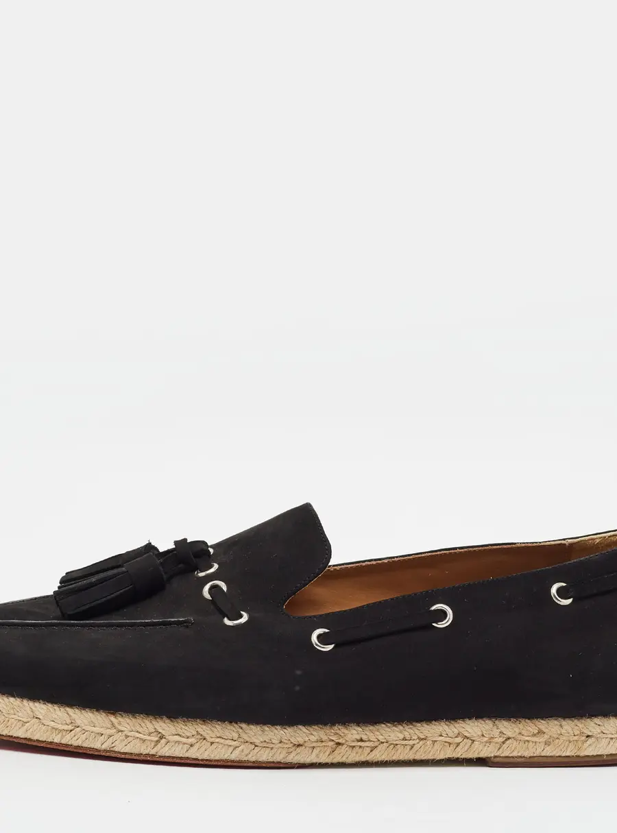 Christian Louboutin Yacht Size 43 Black Suede Tassel Embellished Loafers